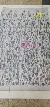 

5yards/bag Grey tree leaf pattern lace glitter powder French style used for wedding dress fashion Free shipping QJ10#