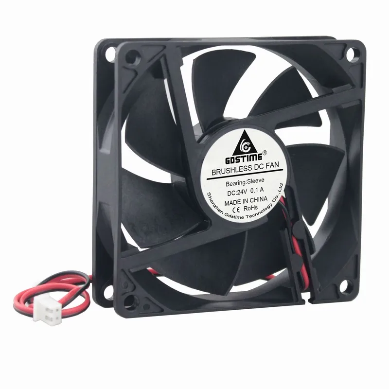 20 шт. Gdstime 8 см 80 мм x DC 24 В два провода 2Pin PC чехол для компьютера бесщеточный
