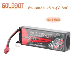 GOLDBAT 7,4 V RC литий-полимерный аккумулятор 6200 mAh Дрон 2 S Lipo аккумулятор 80C пакет с разъем типа «deans» для радиоуправляемого автомобиля грузовика