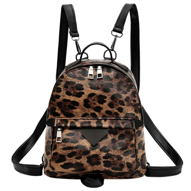 

Fashion Female Backpack Leopard Print Snake PU Leather Female Backpack Large Capacity Shoulder Bag Travel Students School Bag