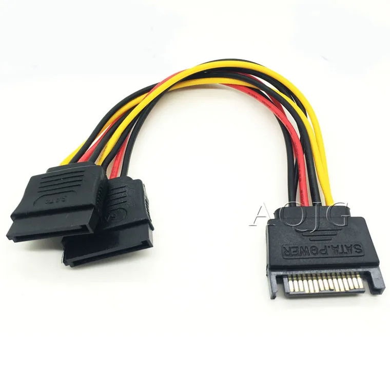 Buy Universal SATA 15Pin Male To 2 SATA 15 Pin Female