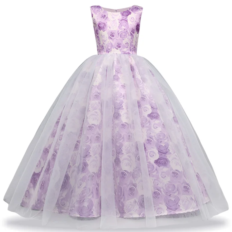 

Flower Girls Party Dresses Long Prom Princess Dress Kids Party Dresses Children Wedding Gown for Teenagers 5 7 9 10 12 14 Years