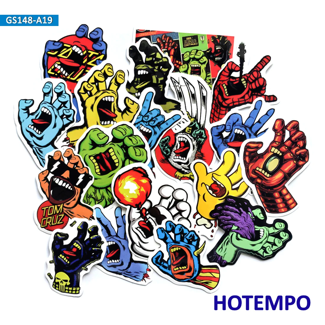 18pcs Santa Cruz Super Hero Screaming Hand Style Stickers for Mobile Phone Laptop Luggage Skateboard Fixed Gear Bike Stickers 18pcs Santa Cruz Super Hero Screaming Hand Style Stickers for Mobile Phone Laptop Luggage Skateboard Fixed Gear Bike Stickers