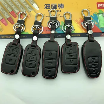 

Car key cover for vw touareg 2011 2014 2016 2017 Car Key case genuine leather holder remote for volkswagen key 2012 2013 keys G2