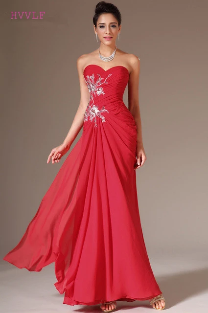 Red Evening Dresses 2019 Mermaid Sweetheart Chiffon Lace Appliques Plus ...
