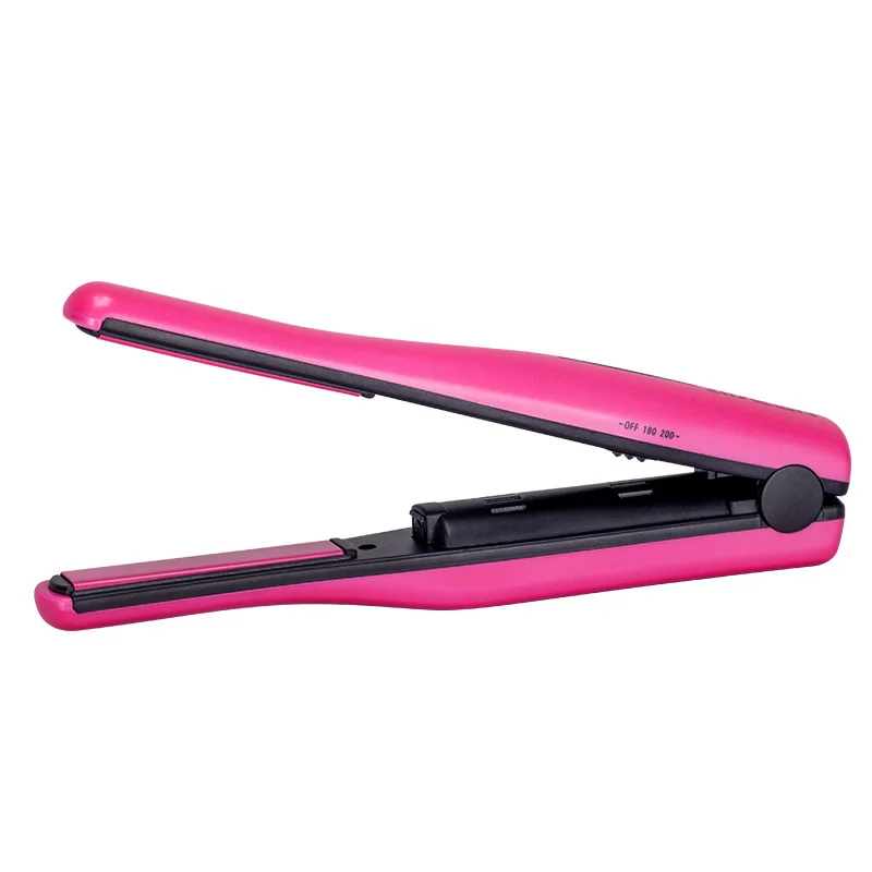 Портативный беспроводной выпрямитель для волос с usb-зарядкой, утюги 2 в 1, инструмент для завивки волос, дорожный мини-утюжок для выпрямления волос - Цвет: Pink