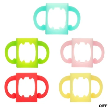 

Dropshipping Baby Bottle Universal Handle Soft Silicone Wide Mouth Grip Multicolor Heat Resistant Feeding Bottles Accessories