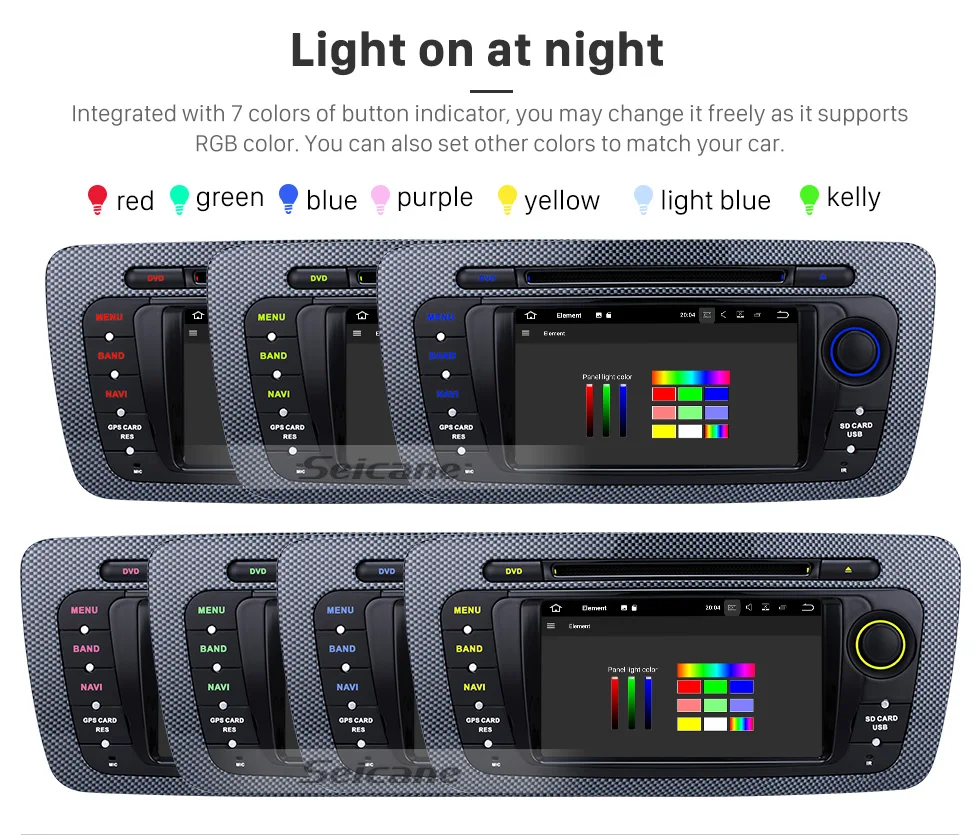 Seicane 2 Din Radio Android 8.0 DVD Player Bluetooth GPS Navigation system for 2009 2010 2011 2012 2013 SEAT IBIZA USB SD IPOD Mirror Link WIFI Stereo Support Steering Wheel Control Rearview Camera DVR