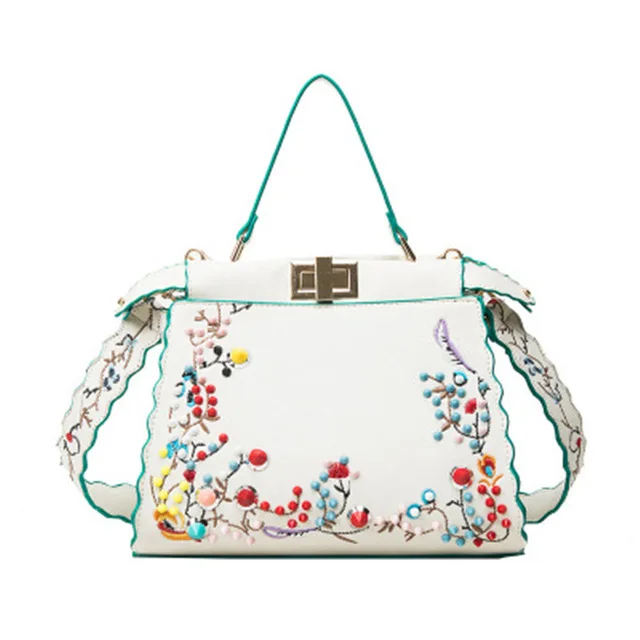 

Women's messenger bag, 2019 summer designer embroidery handbags shoulder bags print luxury rivets wallets bags