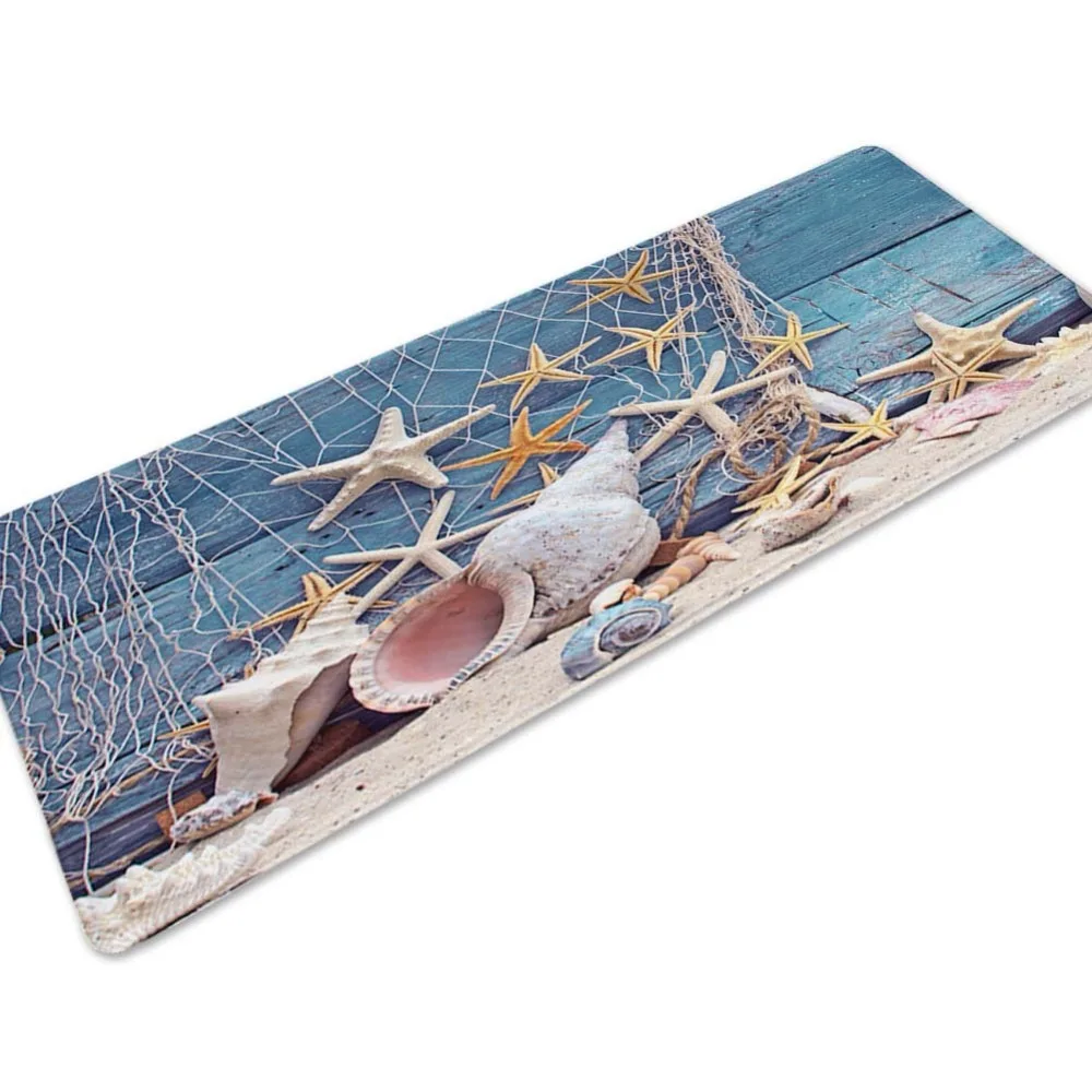 

Long Anti Slip Door Mat Beach Sea Shell Pattern Soft Bathroom Rug Floor Mat Carpet Sofa Bathroom 40*120