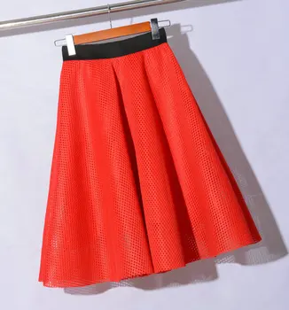 

2016 new winter high waist retro hollow mesh tutu skirt a word in big swing skirt umbrella skirts women