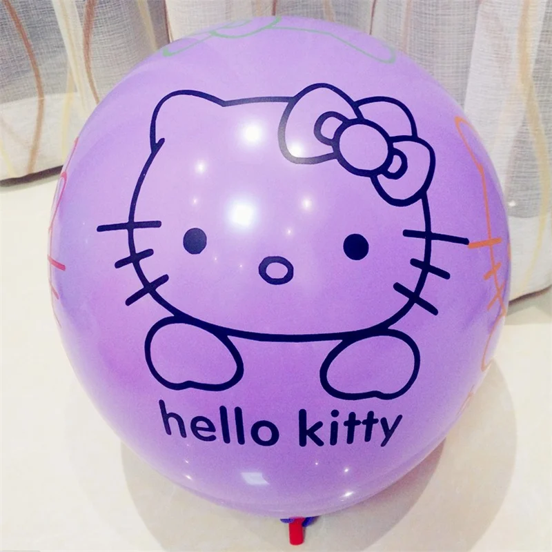 20 шт./лот 12 дюймов воздушный шар Hello Kitty надувные полный латексные шарики с принтом с днем рождения воздушные шары свадебный Декор поставки