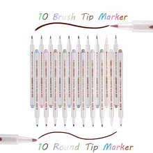 

STA 10 Colors/Lot Metallic Brush Marker Drawing Pen DIY Scrapbooking Crafts Soft Manga Art Sketch Marker Pen School Supplies