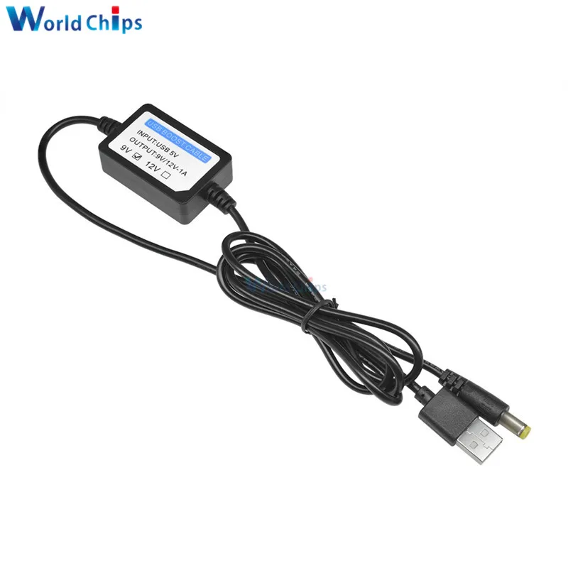 USB зарядка Мощность Boost кабеля DC 5V DC/DC 9V/12V 1A 2 1x5 5 мм шаг вверх модуль