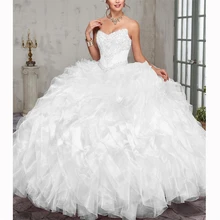 Великолепные пышные платья 15 anos с милым вырезом и кристаллами, украшенные бисером, с курткой vestidos de quinceanera