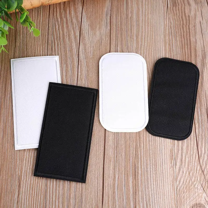 

12pcs Simple rectangular subsidy iron on patches clothes stickers badges DIY embroidered patches sewing clothes decoration
