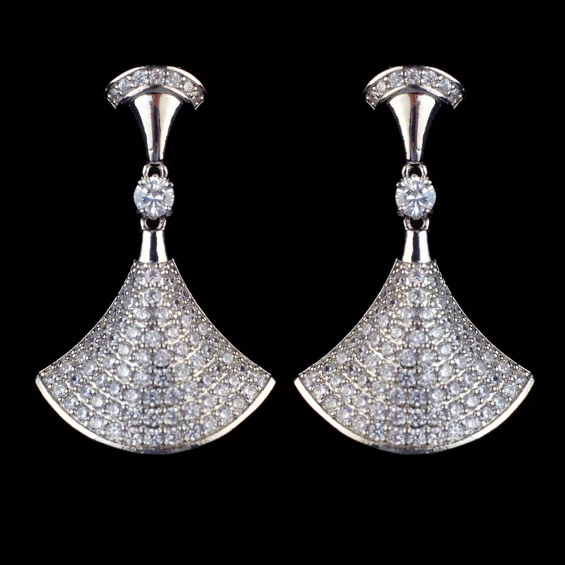 

Cute bell shape micro pave tiny zircon earrings for women/girl,high quality gift/party/wedding jewelry
