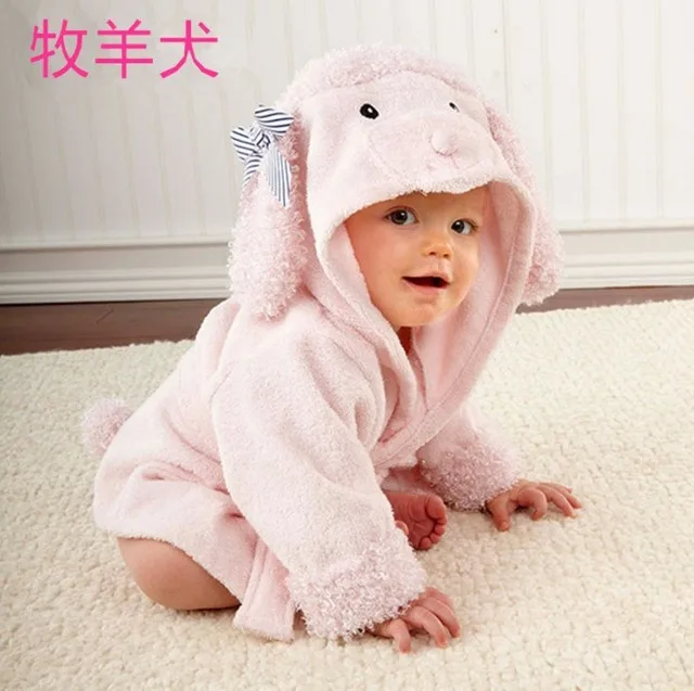 Детский банный халат с капюшоном, очень мягкий халат с милыми животными для детей от 0 до 18 месяцев, пижама, пижама для новорожденных, одежда для маленьких девочек - Цвет: 13