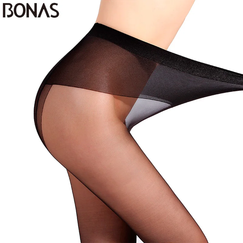 BONAS 2019 новые сексуальные дышащие колготки 15D эластичные женские ультратонкие