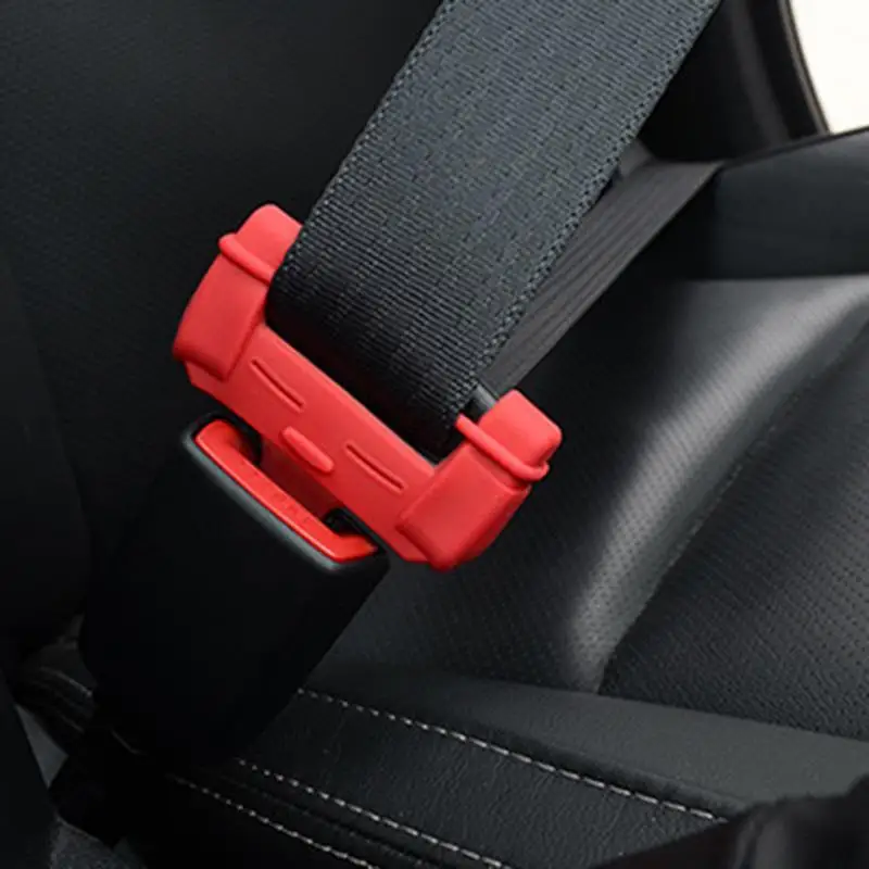 2pcs Car Safety Belt Buckle Covers Padding Anti Scratch Silicon Interior Pad Buckle Protector Seat Belts Padding Car Accessories