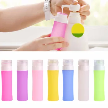 

7 Colors Portable Refillable Silicone Bottle Traveler Lotion Shampoo Bath Containers 80ML New
