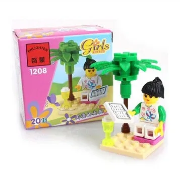 1208 20pcs Girl's Dream Constructor Model Kit Blocks Compatible LEGO Bricks Toys for Boys Girls Children Modeling