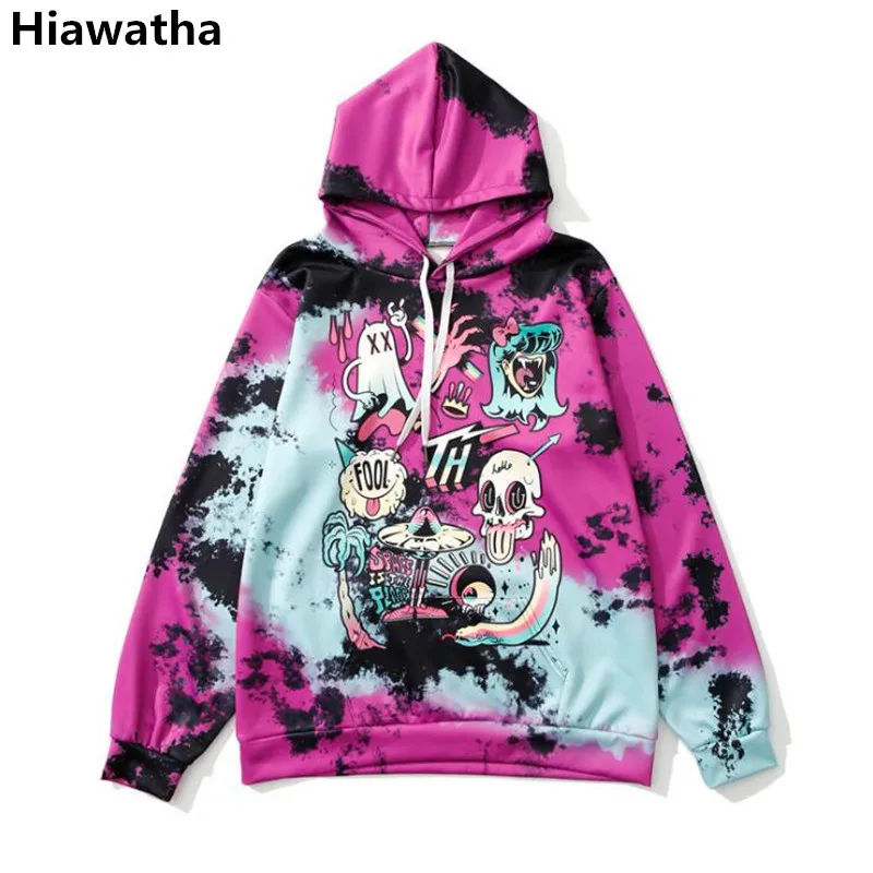  Hiawatha Digital 3D Printed Hoodies For Women Autumn Long Sleeve Skull Pattern Sweatshirt Harajuku 