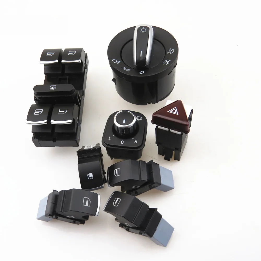 FHAWKEYEQ Chrome Headlight Rearview Mirror Control Knob Window Master