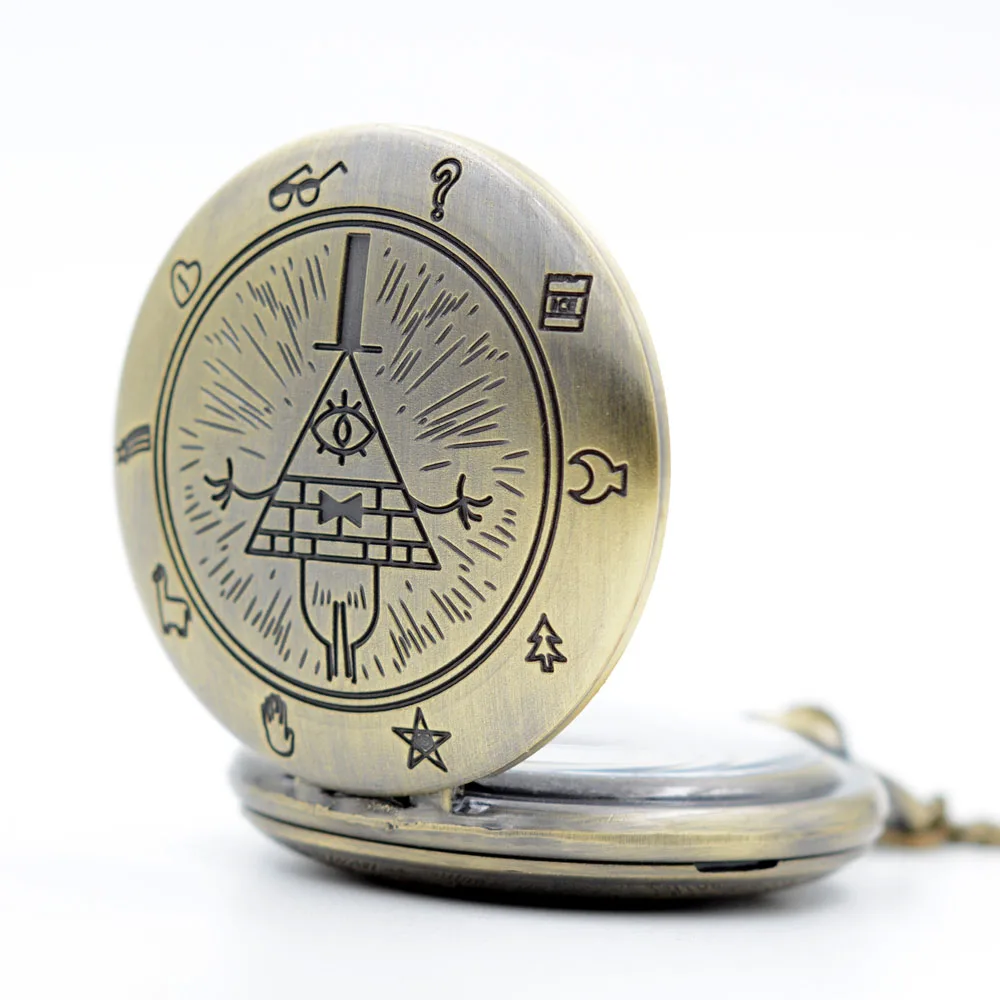 Новая мода Bill Cipher Гравити Фолз кварцевые карманные часы Аналоговые в виде кулона ожерелье мужские женские детские часы цепочка подарок Ретро Винтаж