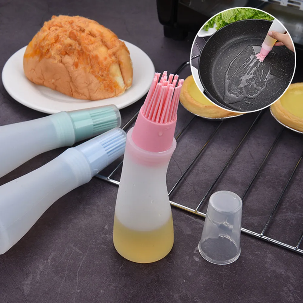 

Temperature Resistant oil bottle silicone brush kitchen barbecue tool barbecue brush oil bottle brush 2019