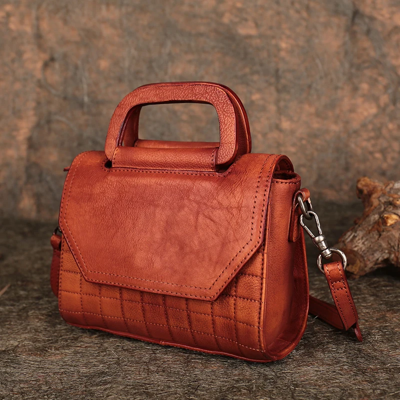 

Genuine Leather Handbags 2019 Latest Lady Crossbody Messenger Bags Handmade Natural Leather Shoulder Sling Bag Flap Handbag