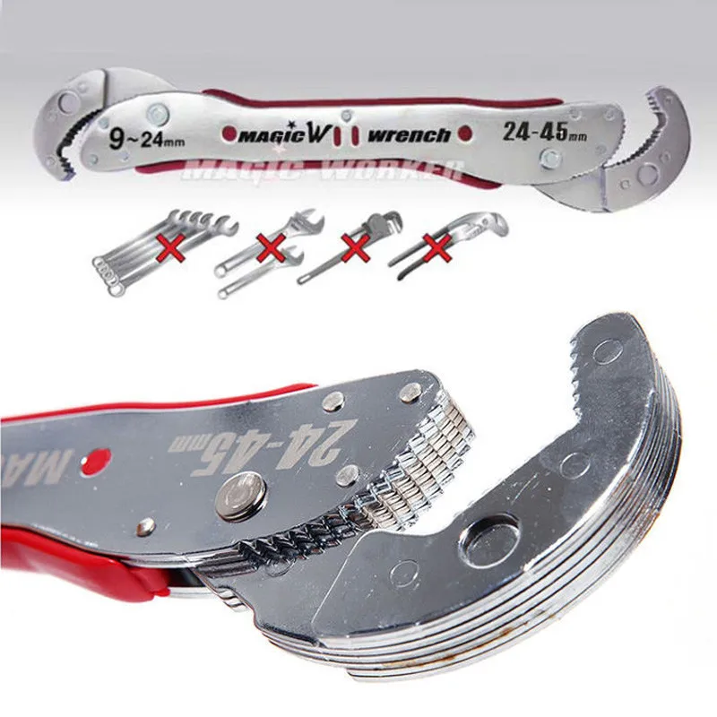 PEGASI 9~45mm Magic Adjustable Multi Purpose Functional Hook Type Spanner Tools Universal Wrench Hand Tools