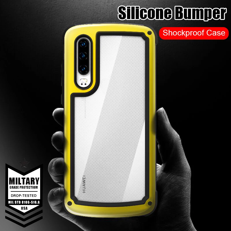 

Luxury Armor Silicone Bumper Case On The For Huawei P20 P30 Pro Mate 20 Lite Shockproof Case For Huawei P Smart 2019 Soft Case