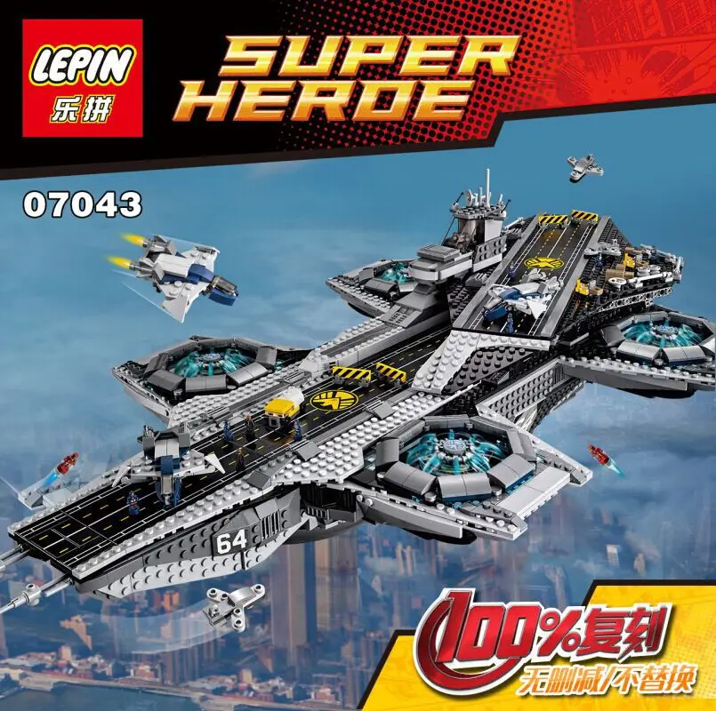

3057 Unids Super Heroes El ESCUDO Helicarrier Kits de Edificio Modelo Bloques Ladrillos Juguetes brinquedos