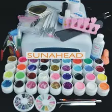 36 Вт лампа Pro 36 цветов скульптурный УФ-гель дизайн ногтей, ручка с кисточкой кутикулы вилка форма файлы советы пальцевое верхнее покрытие база моющее средство плюс наборы инструментов