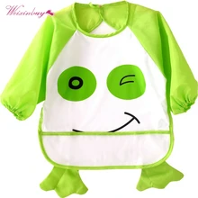 9 цветов, детский нагрудник с мультяшным принтом, Детский водонепроницаемый фартук с длинными рукавами и принтом, От 1 до 3 лет одежды