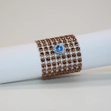 50 шт./партия, Изготовленная вручную Экологичная пластиковая сетка с кристаллами, кольца для салфеток для дома, отеля, банкета, вечерние, декоративные