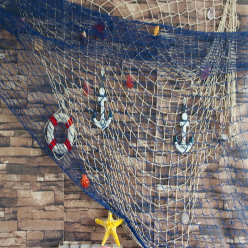 1*2 м Средиземноморское море стиль стены большая рыболовная сеть украшения домашний декор гобелены
