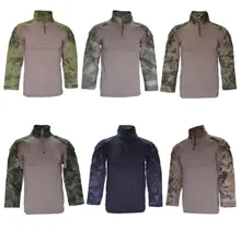 Для мужчин армии Военная униформа, камуфляж быстросохнущая футболки Тактический Comba футболки для игры в страйкболл, войнушки Костюмы футболка Топы для фитнеса