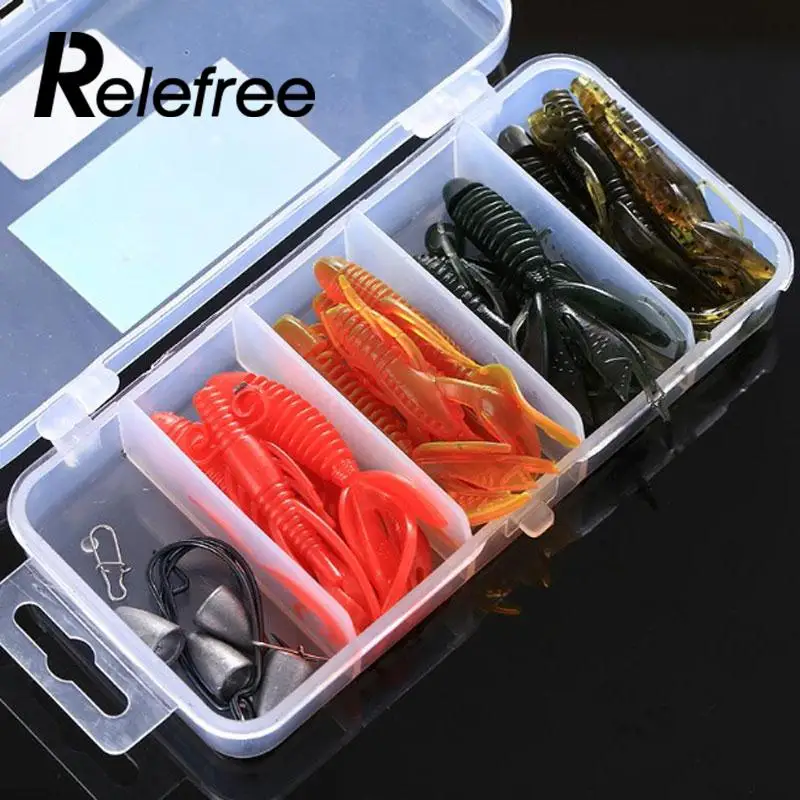 

28pcs Soft Worms Lure Set smell Fishing Lures Fishhooks Outdoor durable