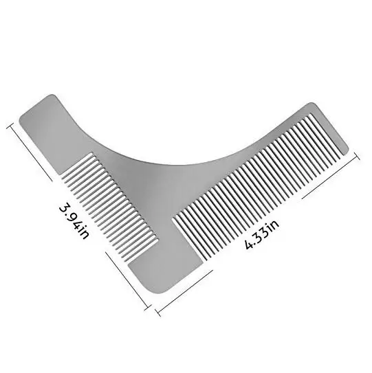 Нержавеющая сталь с двух сторон Металлическая Расческа для коррекции формы бороды Расческа для усов как шаблон для формирования бороды