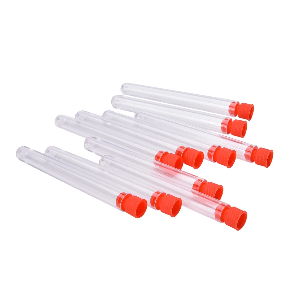 Buy 10pcs 12x100mm Clear Plastic Test Tubes with Caps