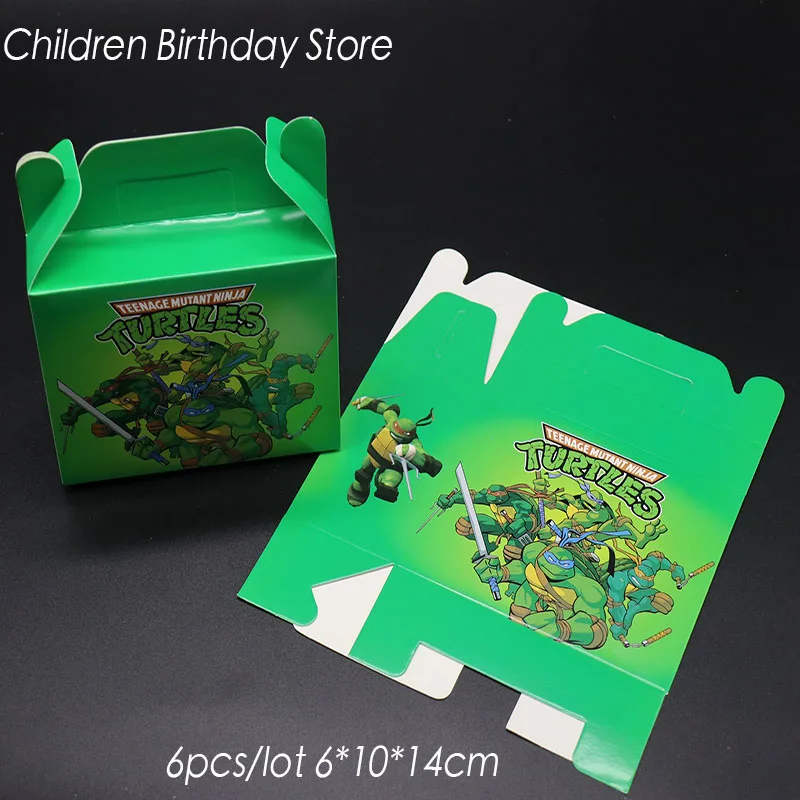 

6pcs/lot Ninja Turtles candy boxes Ninja Turtles theme birthday party decorations baby shower party supplies