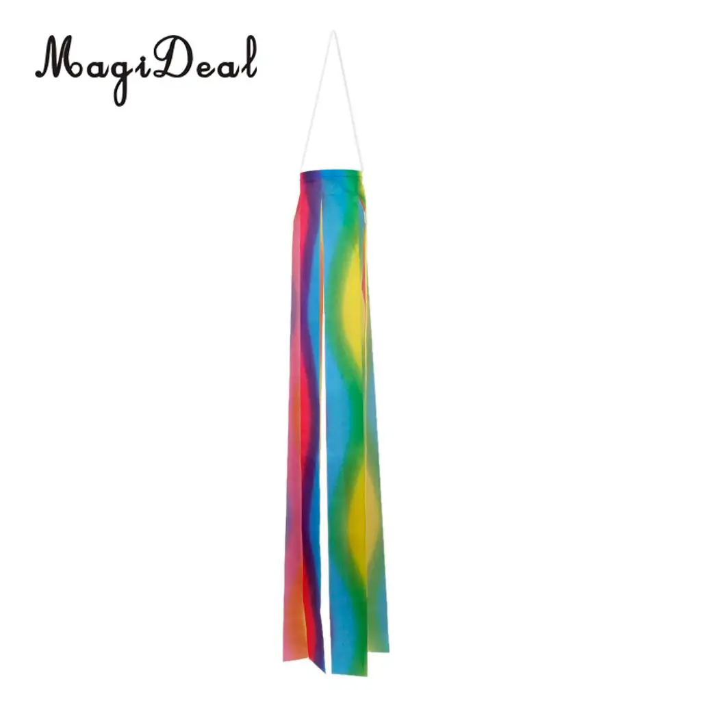 MagiDeal 50cm Rainbow Windsock Carp Flag Koi Nobori Wind Streamer Hanging Kite Party Garden Outdoor Decor Children Kids Toy