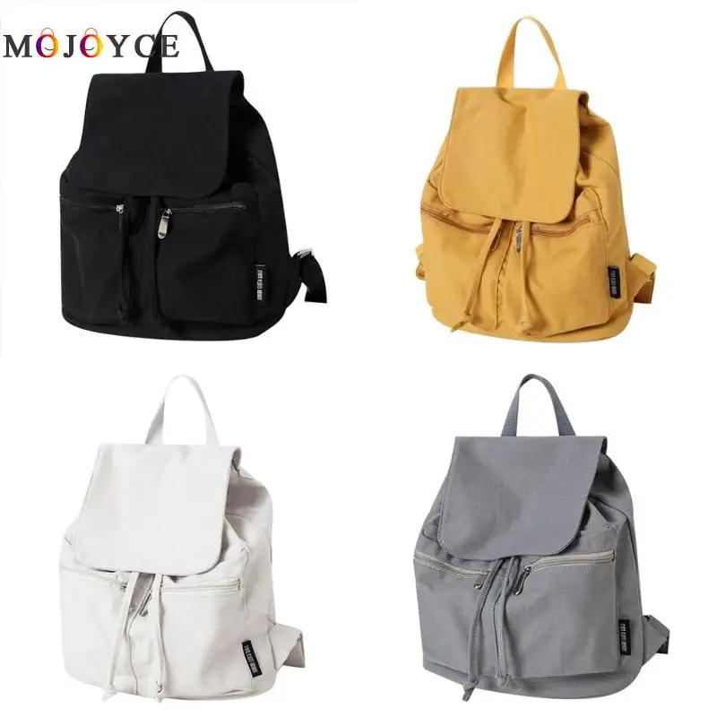 Mochila de lona para mujer, mochila informal, mochila de Color puro, mochila para adolescentes, mochila escolar, mochila femenina
