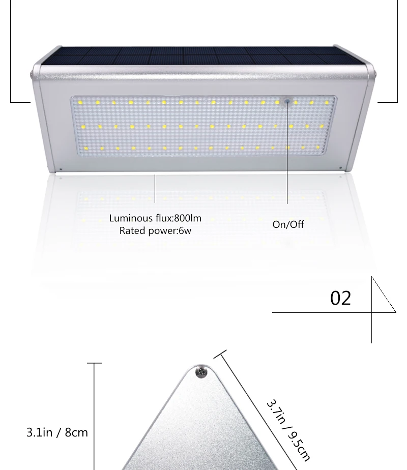 Upgraded Radar Motion Sensor 48LEDS 800lm Aluminum Solar Lamp Garden Home Outdoor Wall Light Waterproof Lighting Lights Lamps solar stake lights