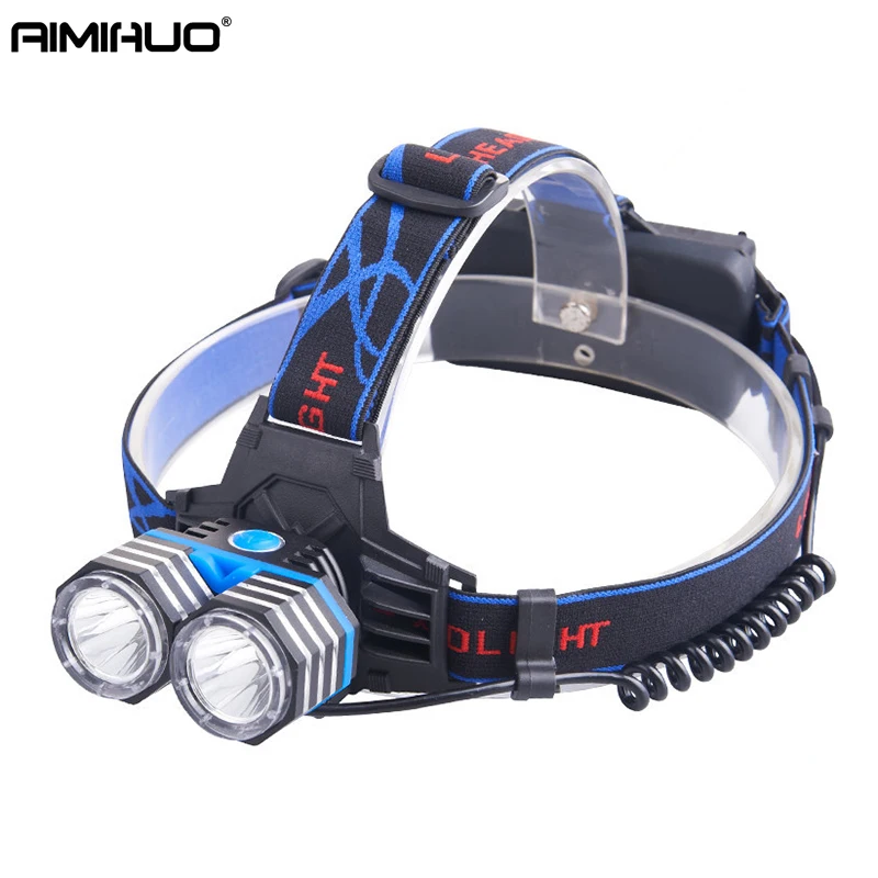 

AIMIHUO LED Headlamp 2 T6 8000lm Powerful Headlight Rechargeable LED Flashlight Head Power Bank Outdoor Waterproof T6 Head Lamp