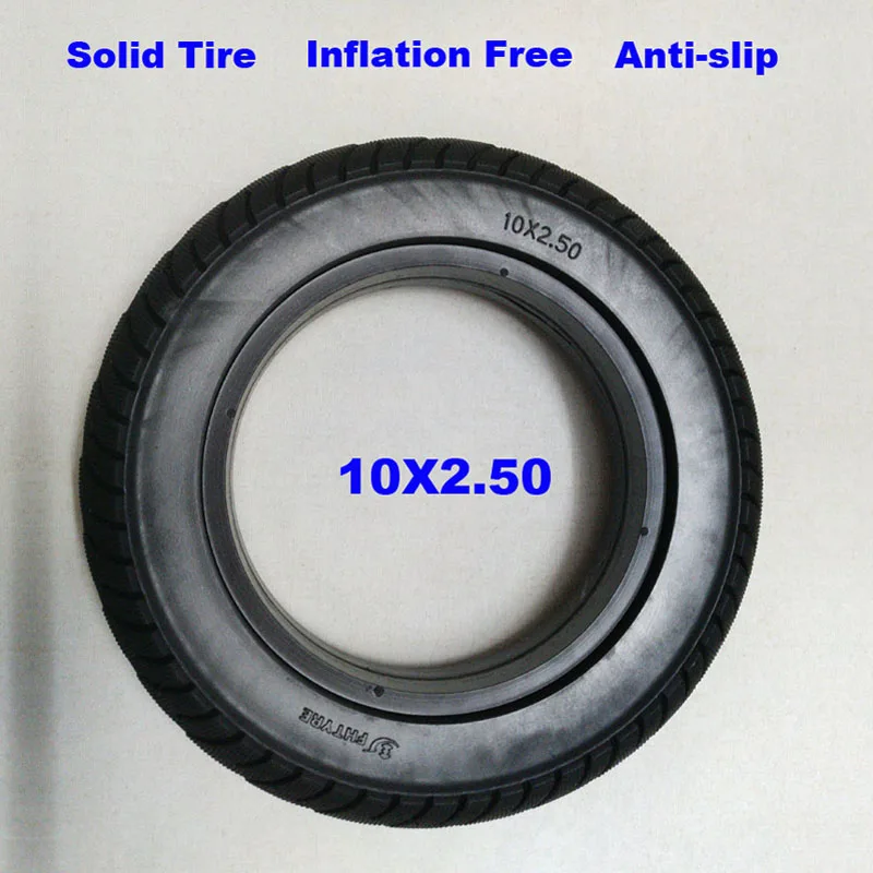 Electric Scooter Tires 10x2.50 Tubeless Wheel Tyres Solid Tyre