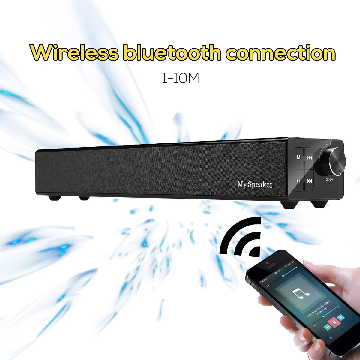 20 Вт беспроводной Bluetooth Саундбар динамик сабвуферы домашний ТВ кинотеатр 3D стерео 4000 мАч 25 H воспроизведение время звук бар громкий динамик