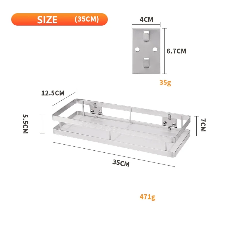 Кухонный стеллаж для приправ из нержавеющей стали, стойка для специй, Rree, пробивная приправа, стеллаж для хранения приправ, кухонная полка - Цвет: SS304(35CM)